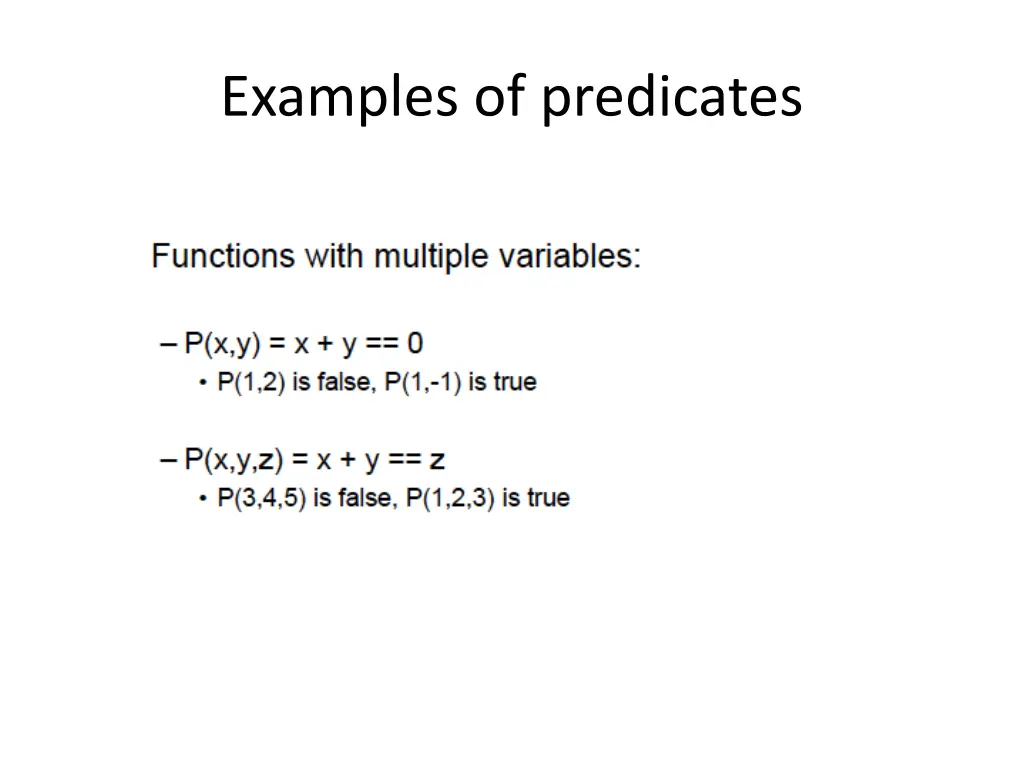 examples of predicates