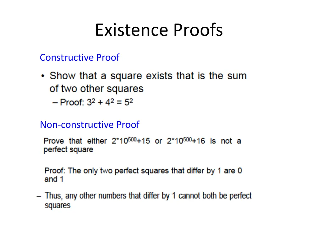 existence proofs