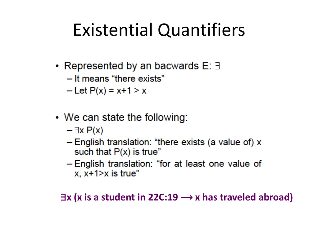 existential quantifiers