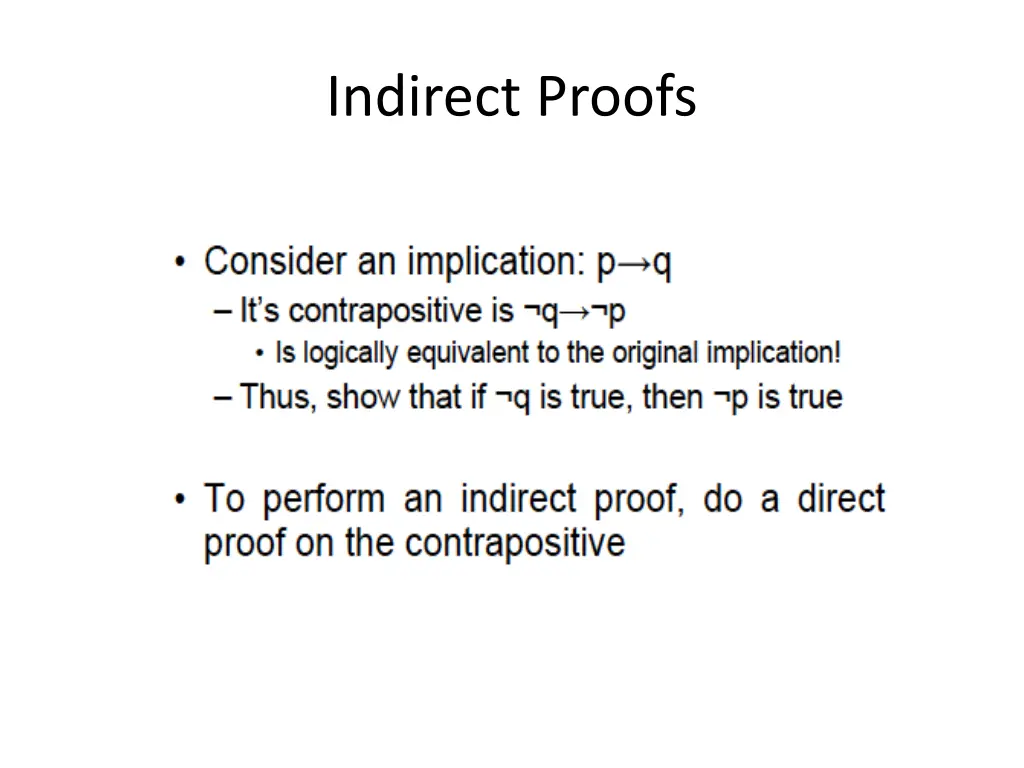 indirect proofs