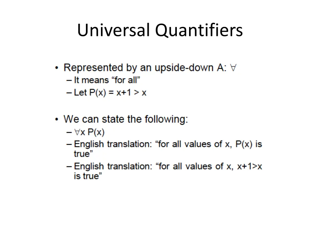 universal quantifiers