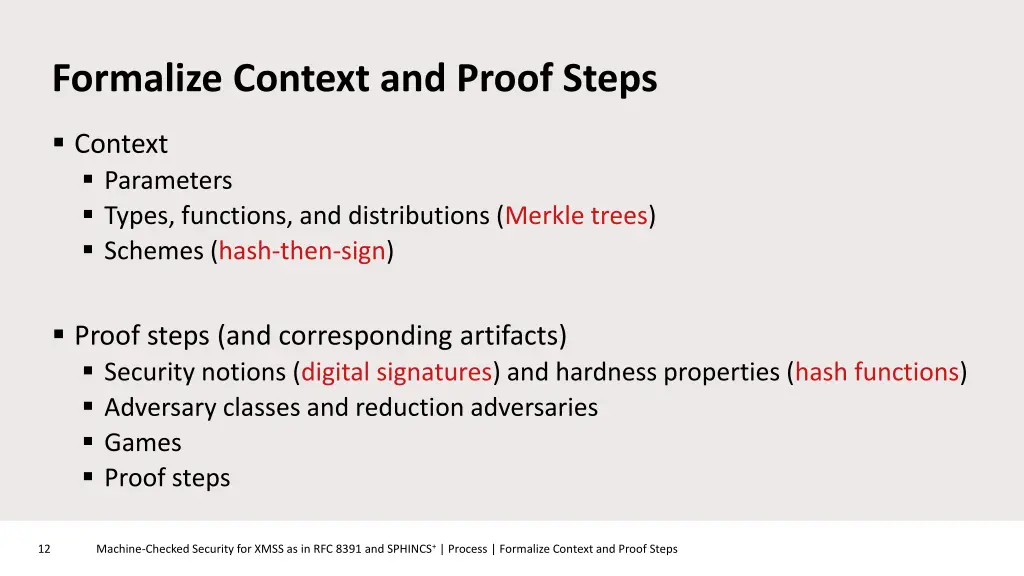 formalize context and proof steps