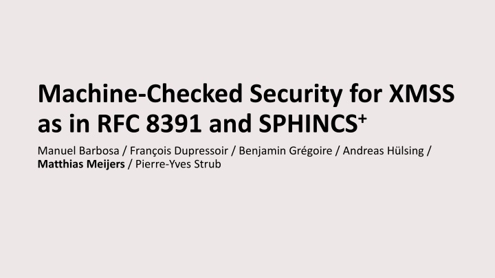 machine checked security for xmss as in rfc 8391