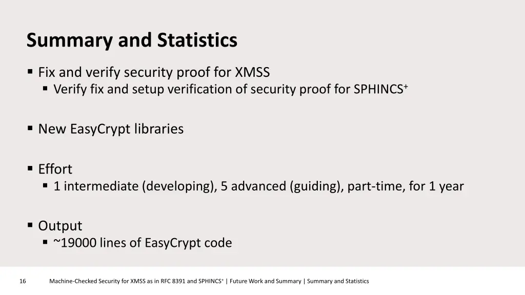 summary and statistics