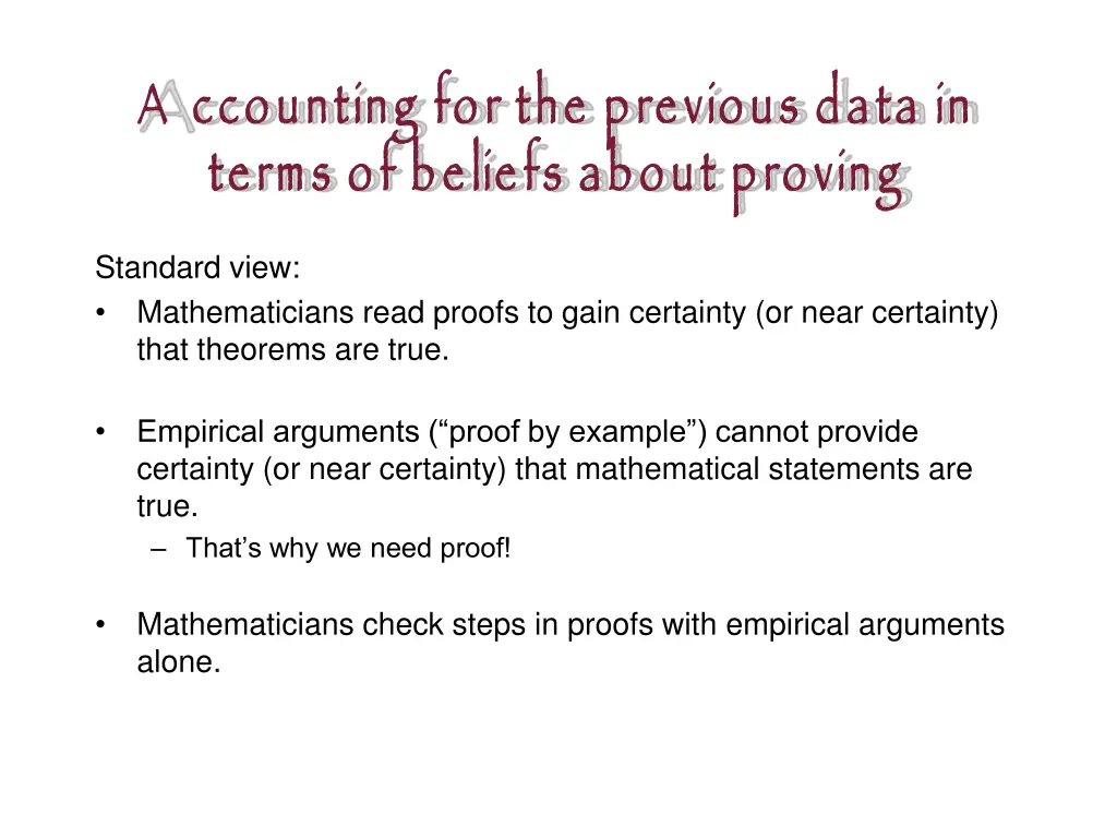 a ccounting for the previous data in terms 1