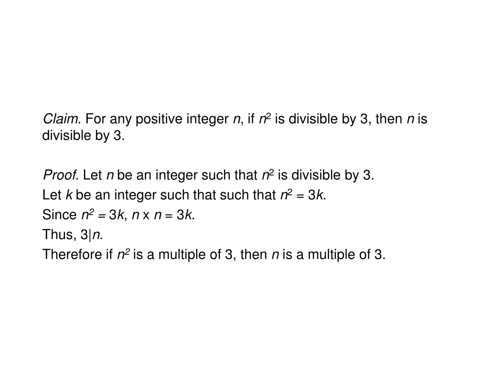 claim for any positive integer