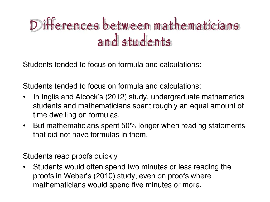 d ifferences between mathematicians and students 2