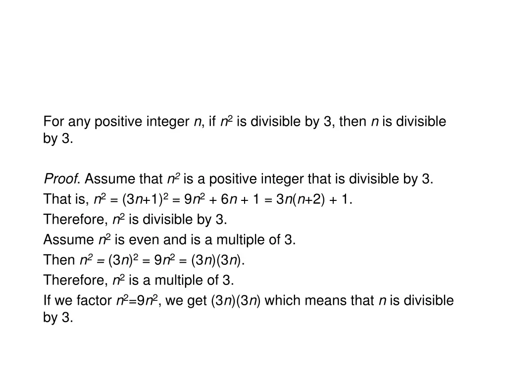 for any positive integer n if n 2 is divisible 2