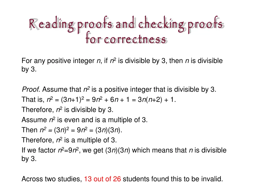 r eading proofs and checking proofs 2