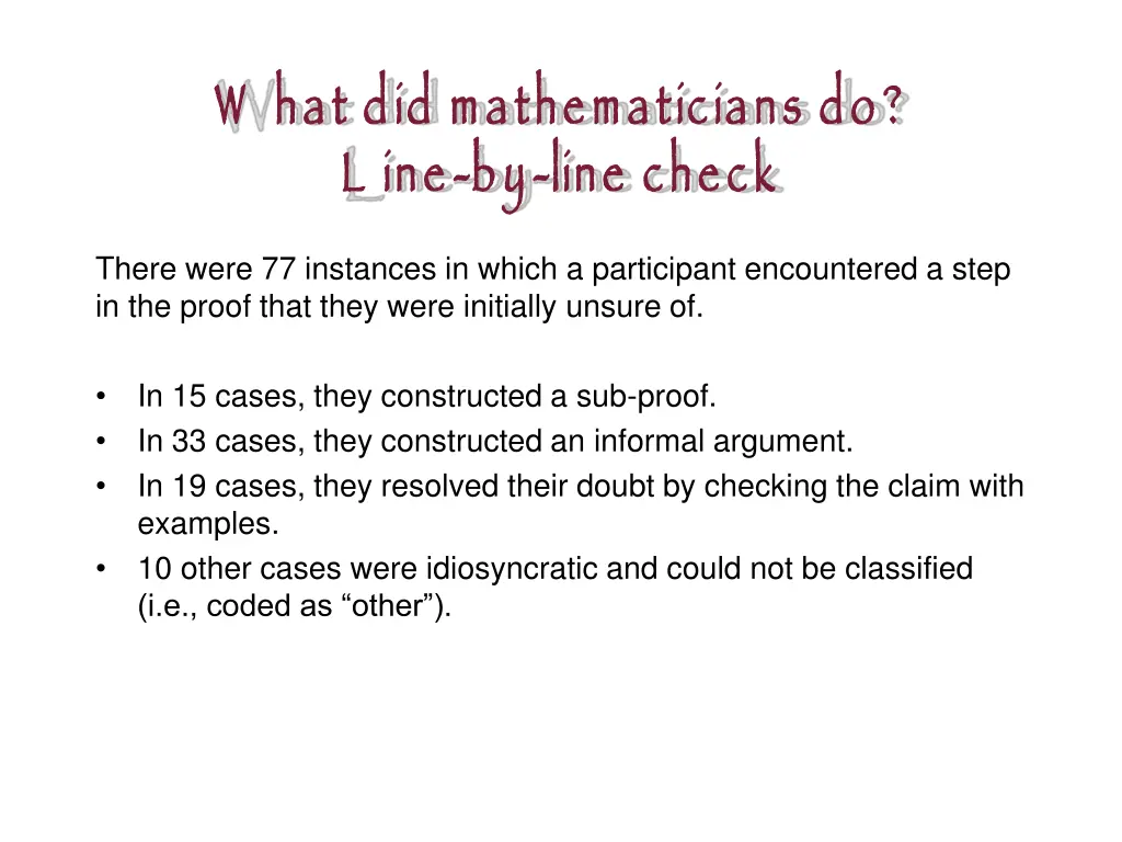 w hat did mathematicians do l ine 1