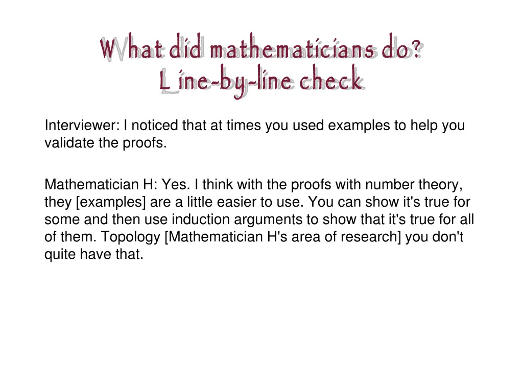 w hat did mathematicians do l ine 6