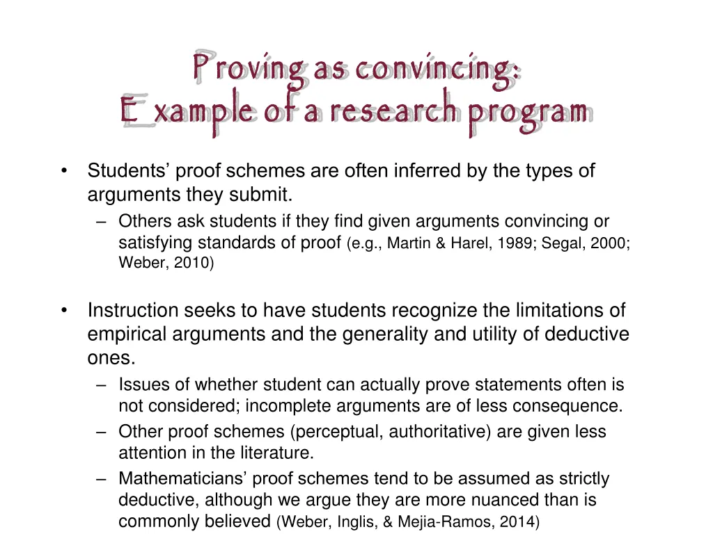 p roving as convincing e xample of a research 3