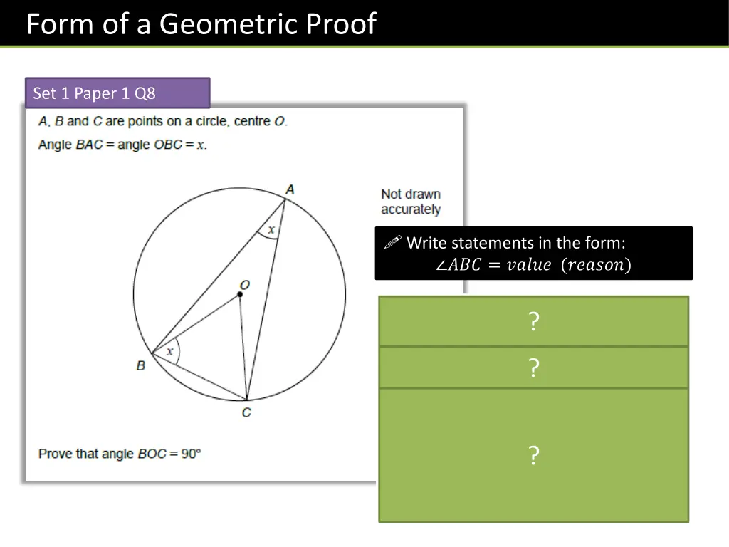 form of a geometric proof