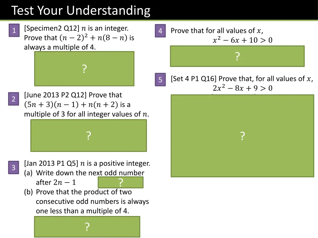 test your understanding