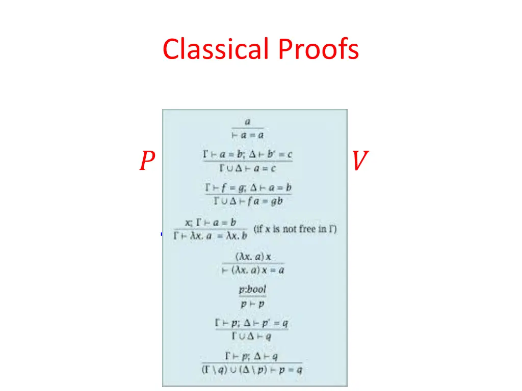 classical proofs