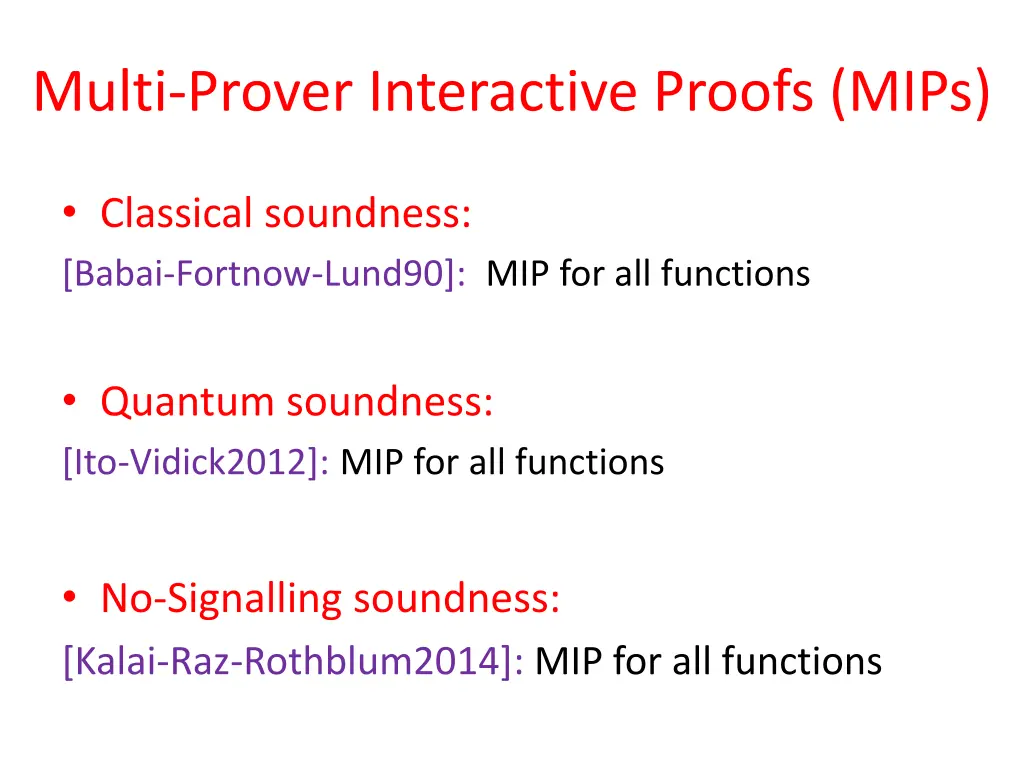 multi prover interactive proofs mips