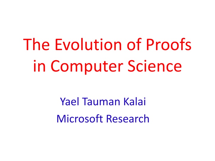 the evolution of proofs in computer science