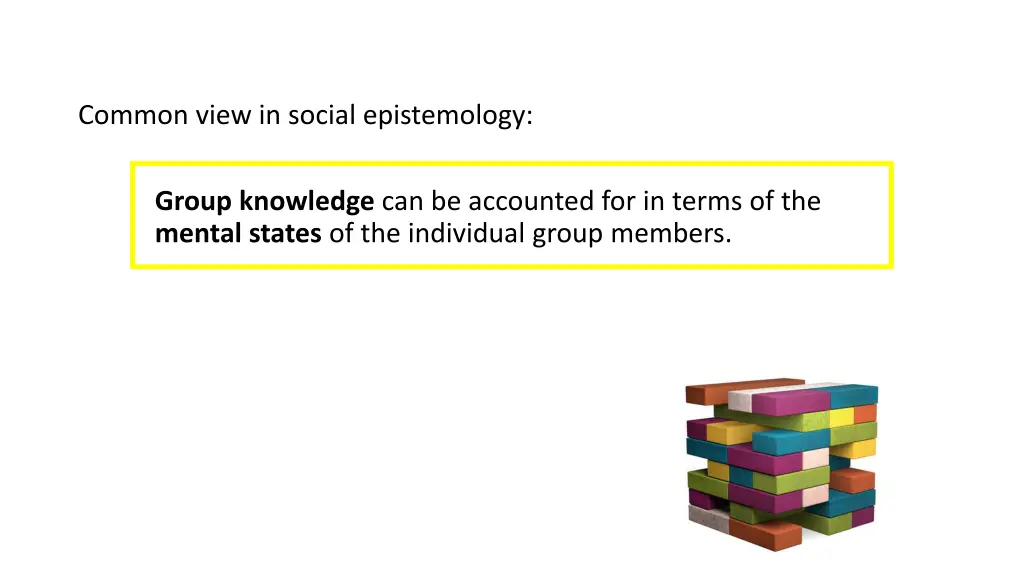 common view in social epistemology 1