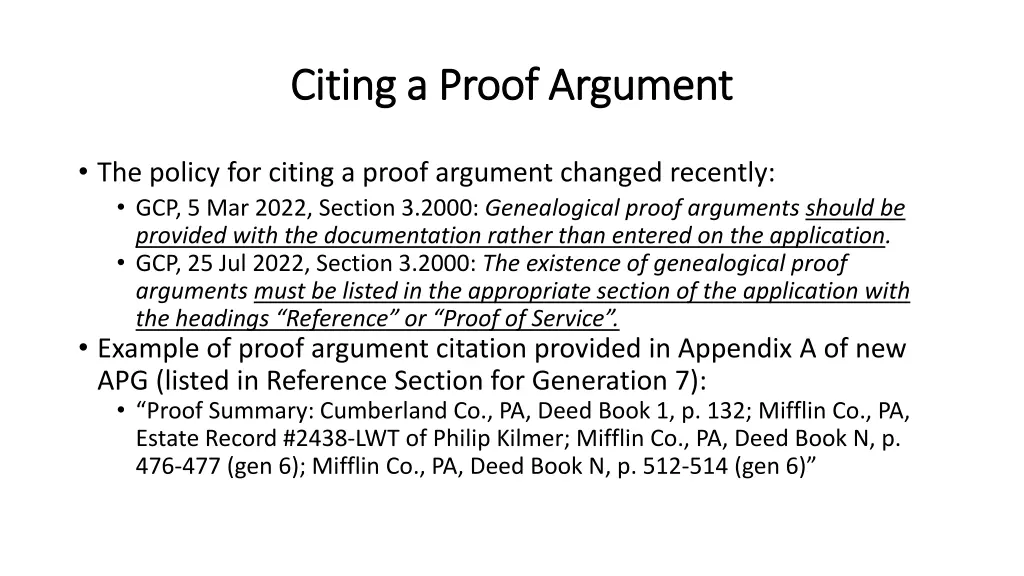 citing a proof argument citing a proof argument