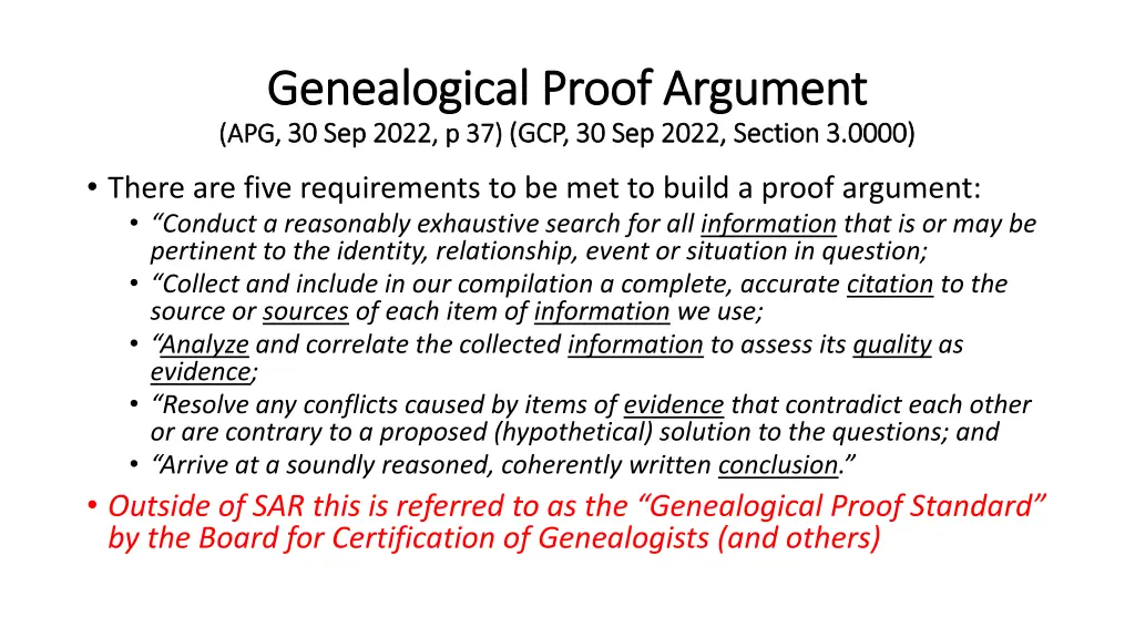 genealogical proof argument genealogical proof