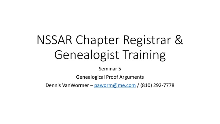 nssar chapter registrar genealogist training