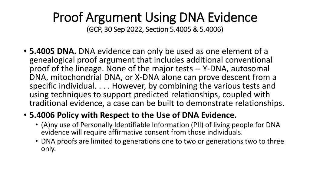 proof argument using dna evidence proof argument