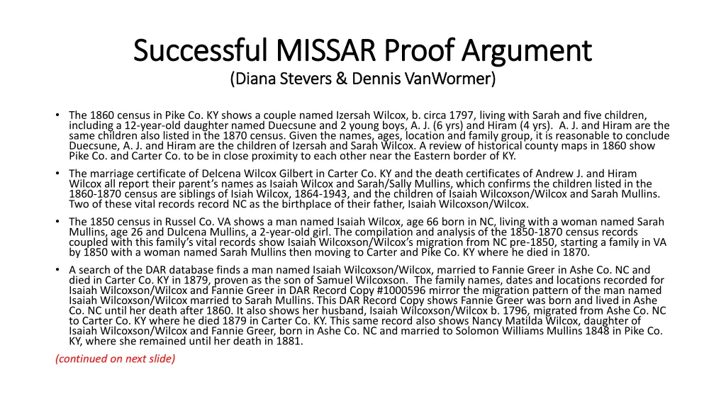 successful missar proof argument successful 1