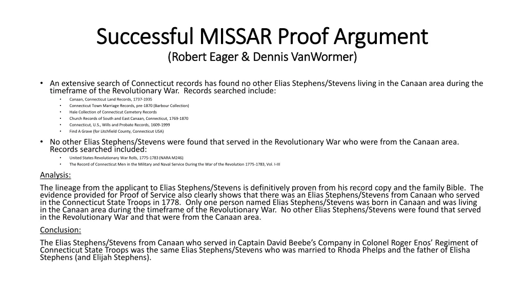 successful missar proof argument successful 4