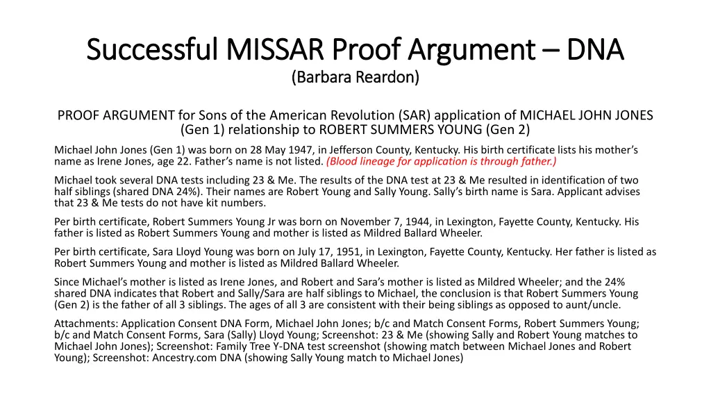 successful missar proof argument successful 5