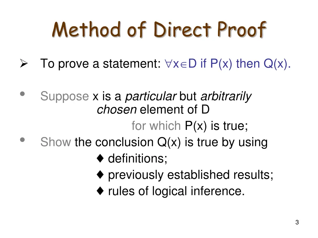 method of direct proof