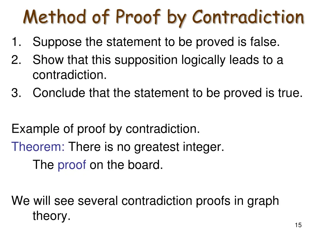 method of proof by contradiction 1 suppose