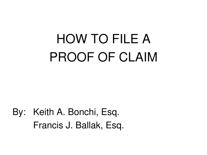 how to file a proof of claim