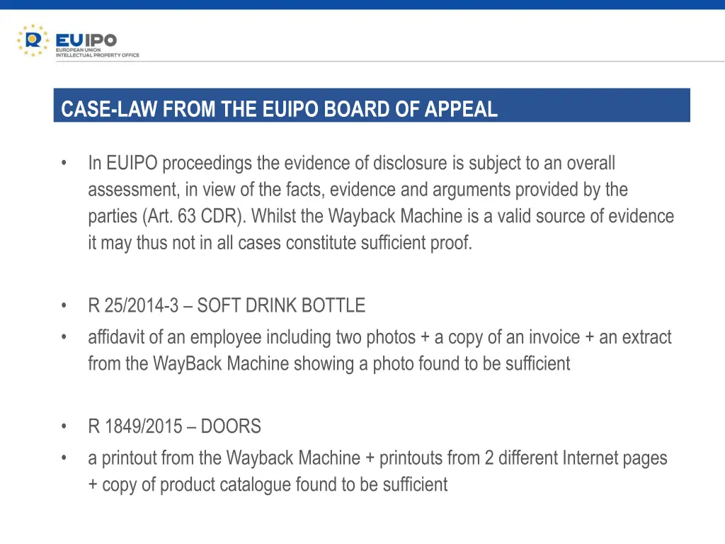 case law from the euipo board of appeal