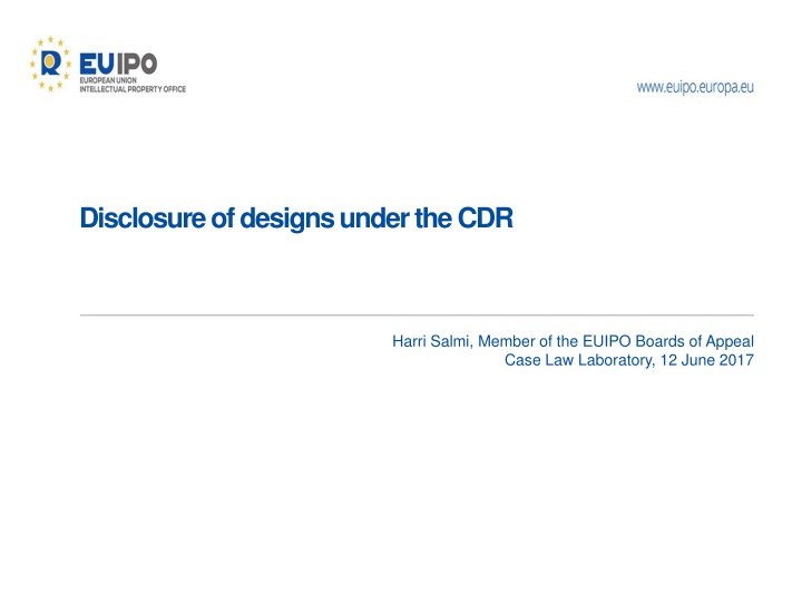 disclosure of designs under the cdr