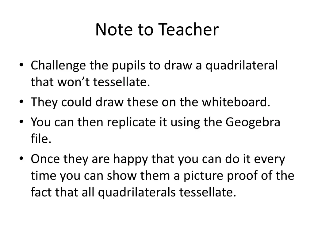 note to teacher