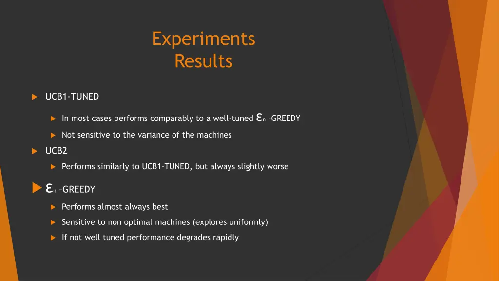 experiments results