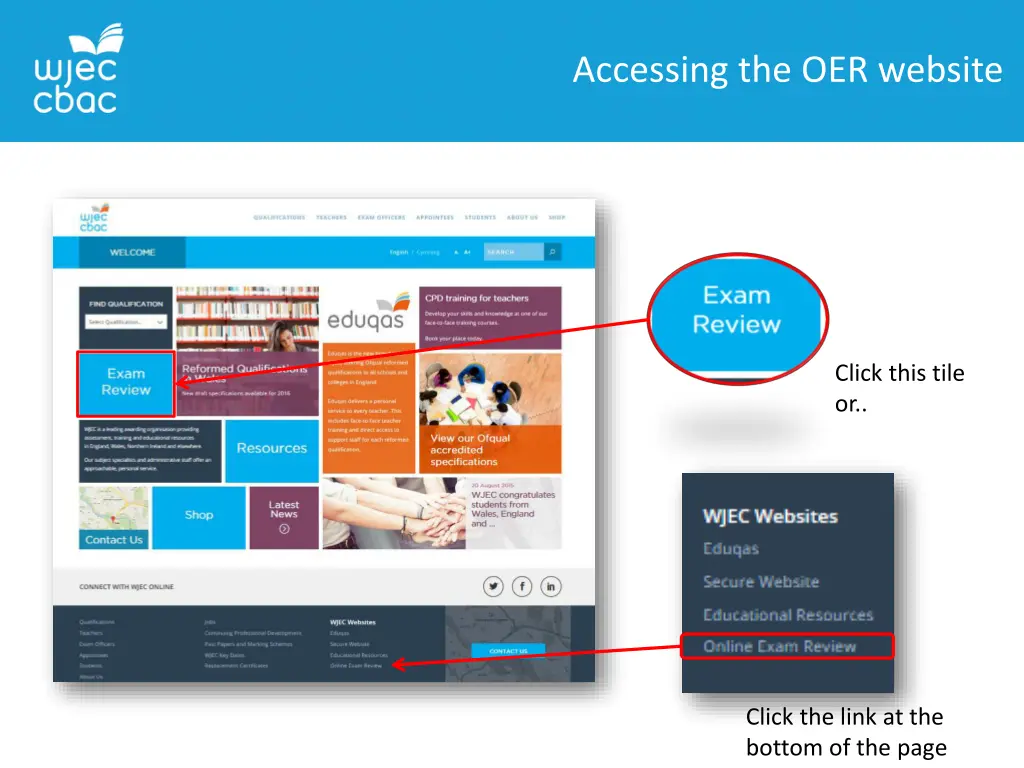 accessing the oer website