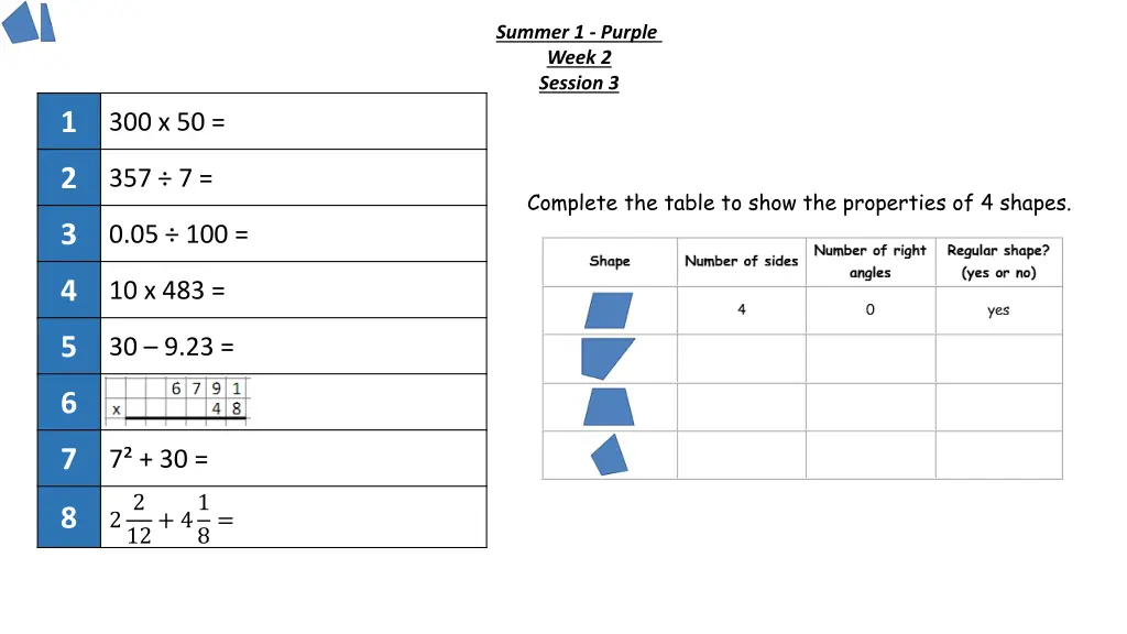 summer 1 purple week 2 session 3