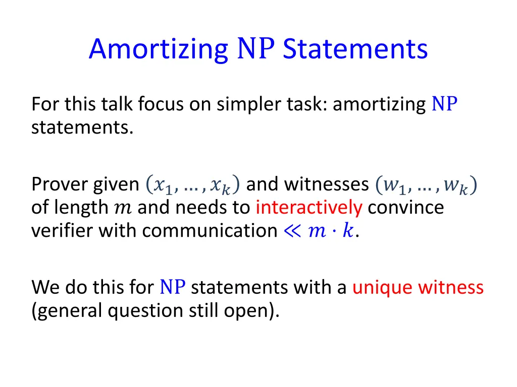 amortizing np statements