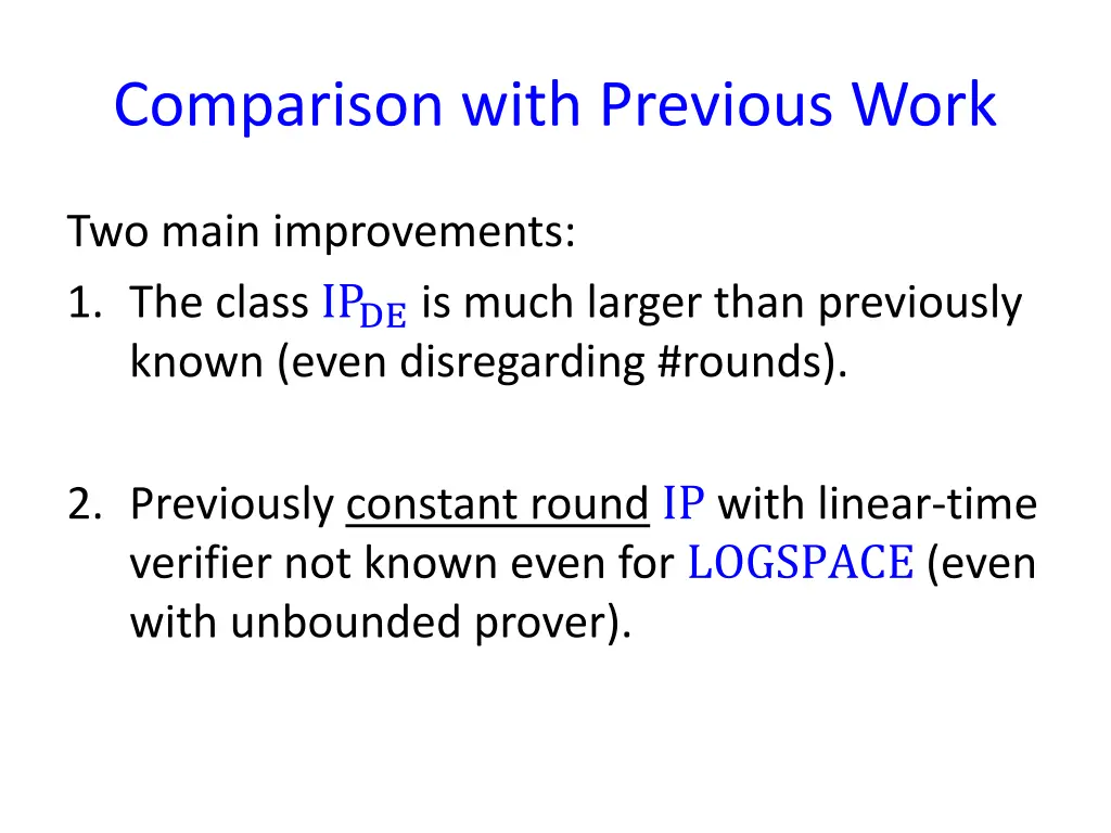 comparison with previous work