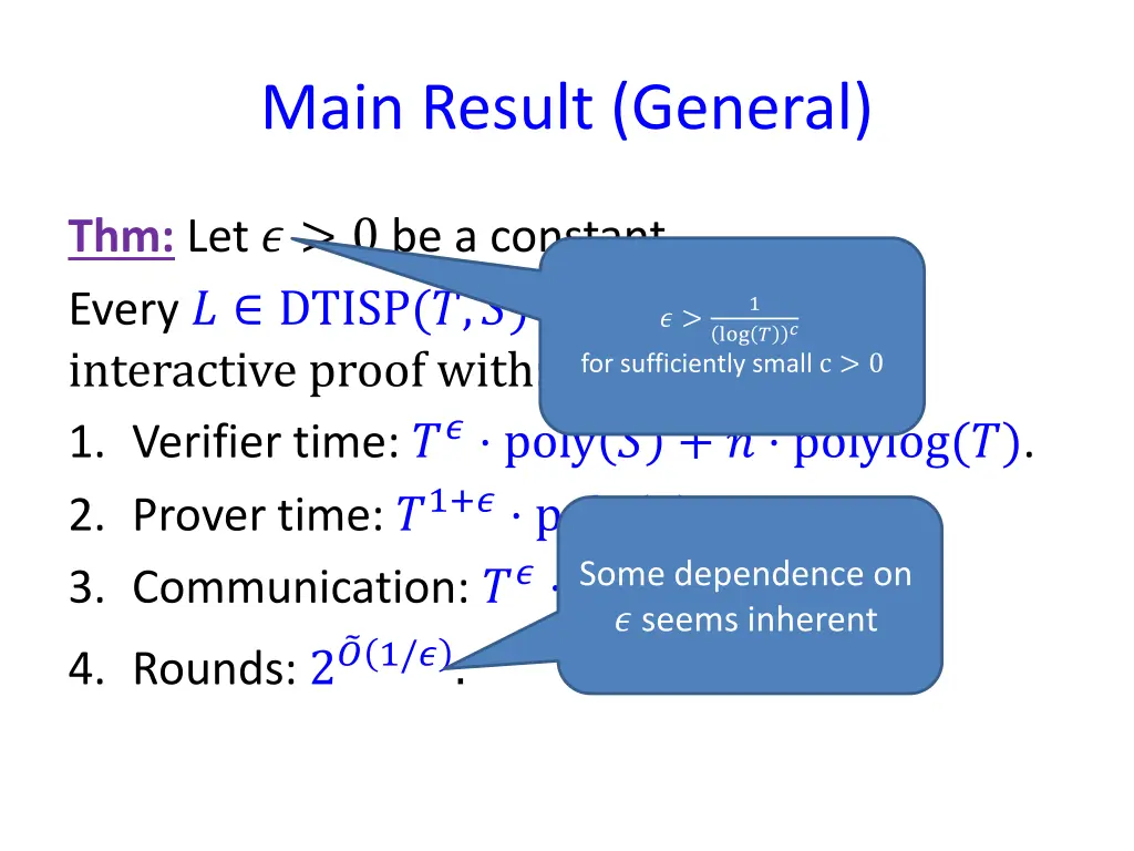 main result general