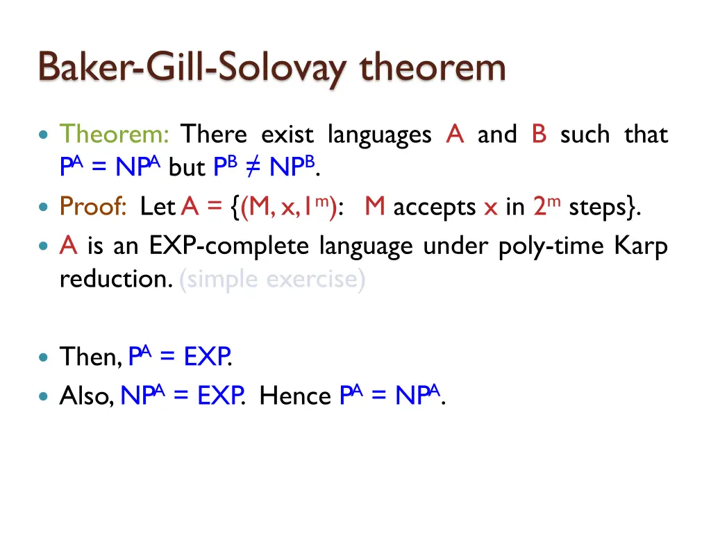 baker gill solovay theorem 1