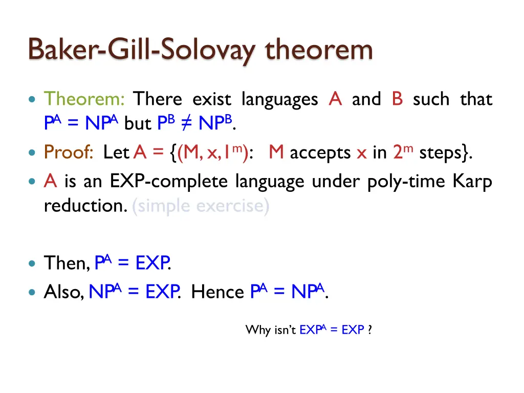 baker gill solovay theorem 2