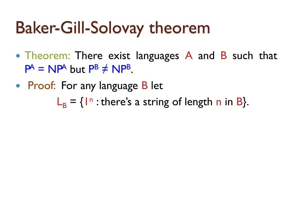 baker gill solovay theorem 3