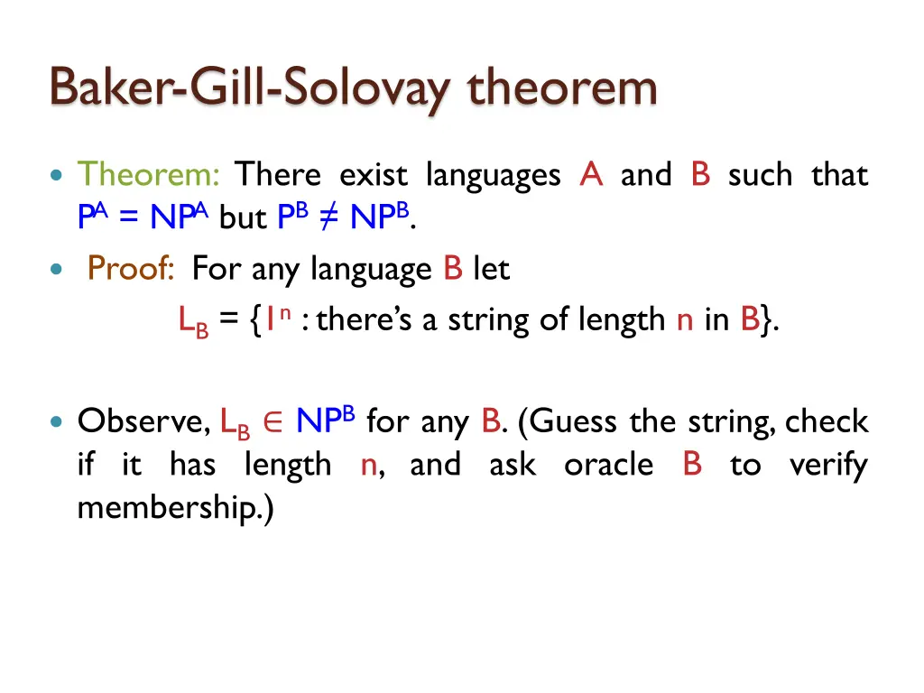 baker gill solovay theorem 4