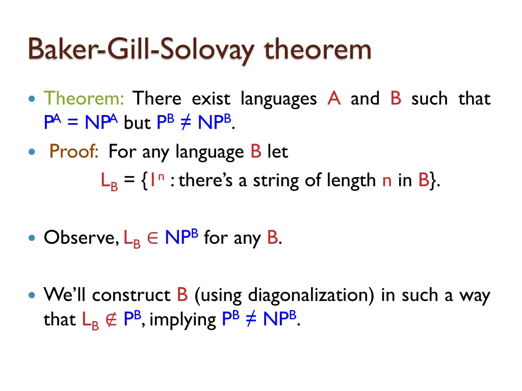 baker gill solovay theorem 5