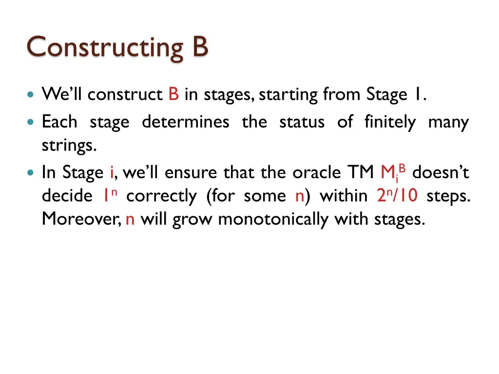 constructing b