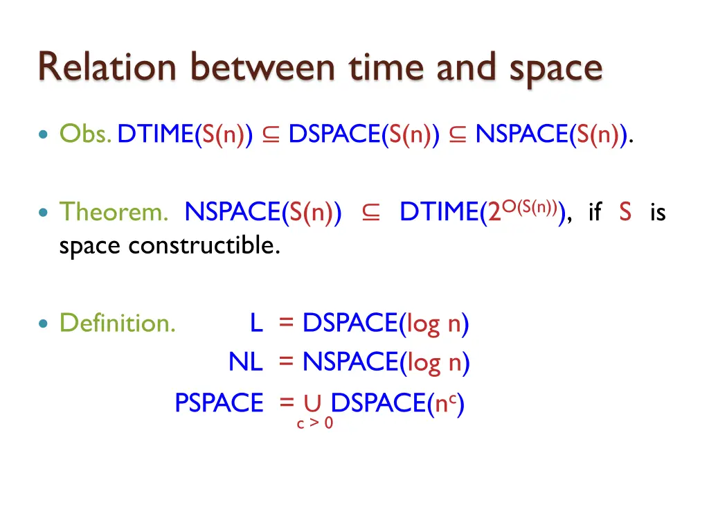 relation between time and space 1