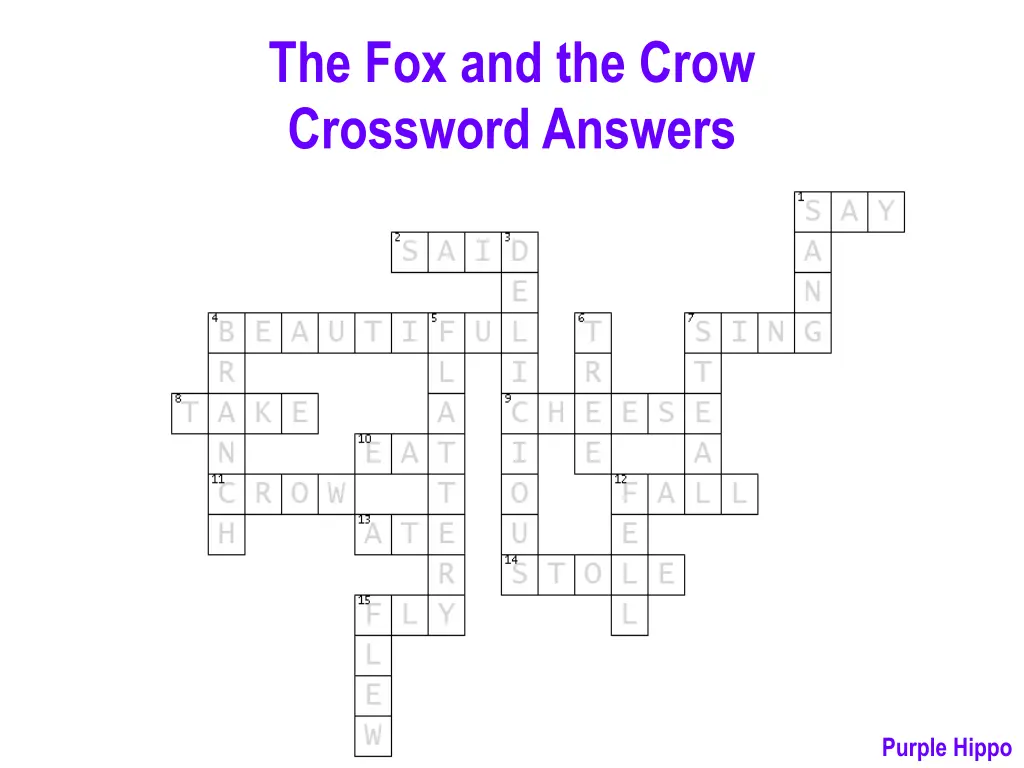 the fox and the crow crossword answers