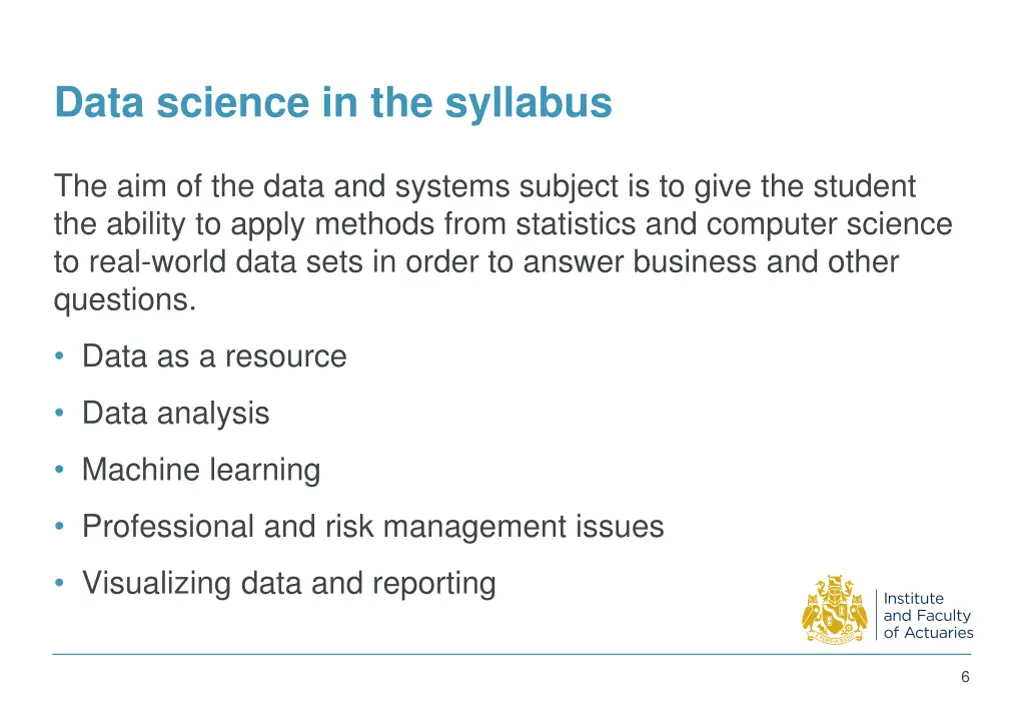 data science in the syllabus